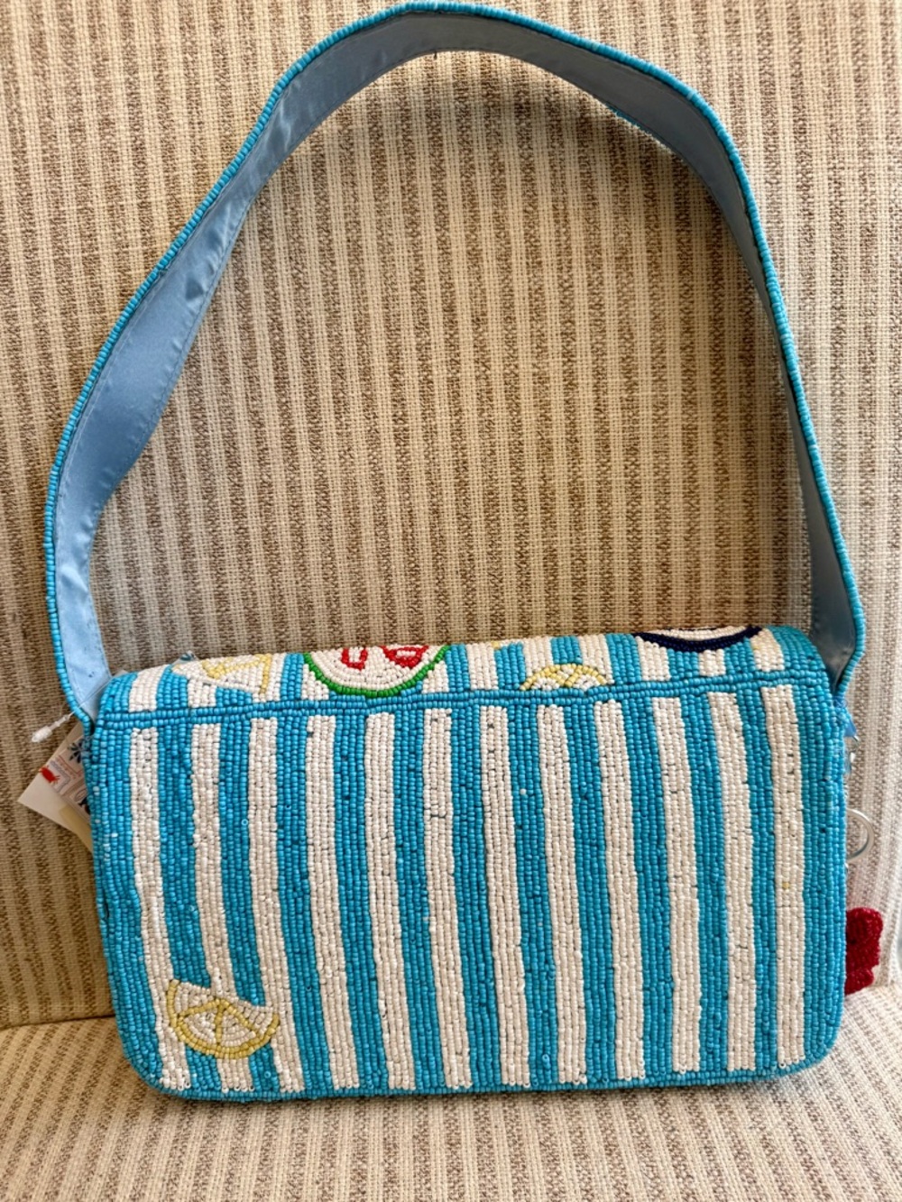 Viral Made in India Beaded Seafood Shoulder Bag w/cutest lobster charm - Picture 2 of 5